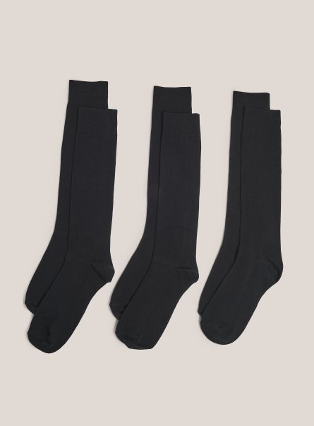 Bk1 Black Set Of 3 Plain Coloured Socks Men Underwear