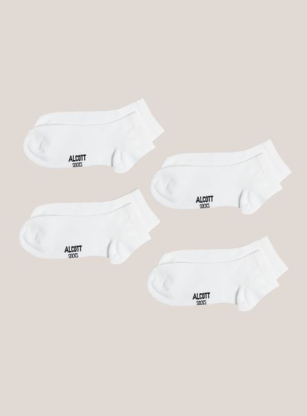 Wh1 Off White Set Of 4 Pairs Of Socks With Contrasting Details Underwear Men